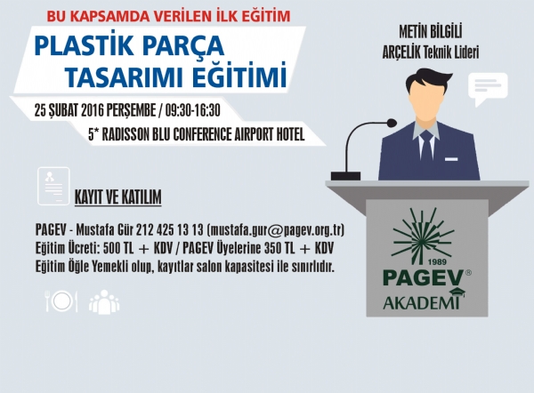 PAGEV AKADEMİ'DE Türkiye'de verilecek en kapsamlı PLASTİK PARÇA TASARIMI EĞİTİMİ