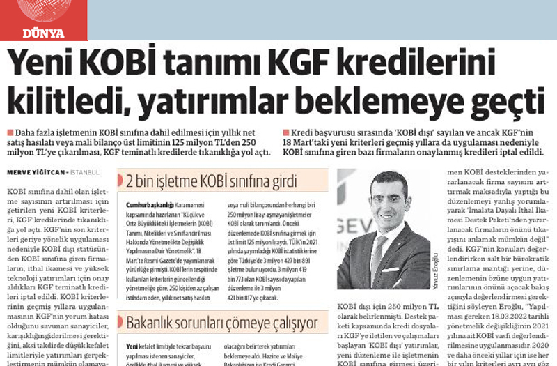Yeni KOBİ tanımı KGF kredilerini kilitledi, yatırımlar beklemeye geçti