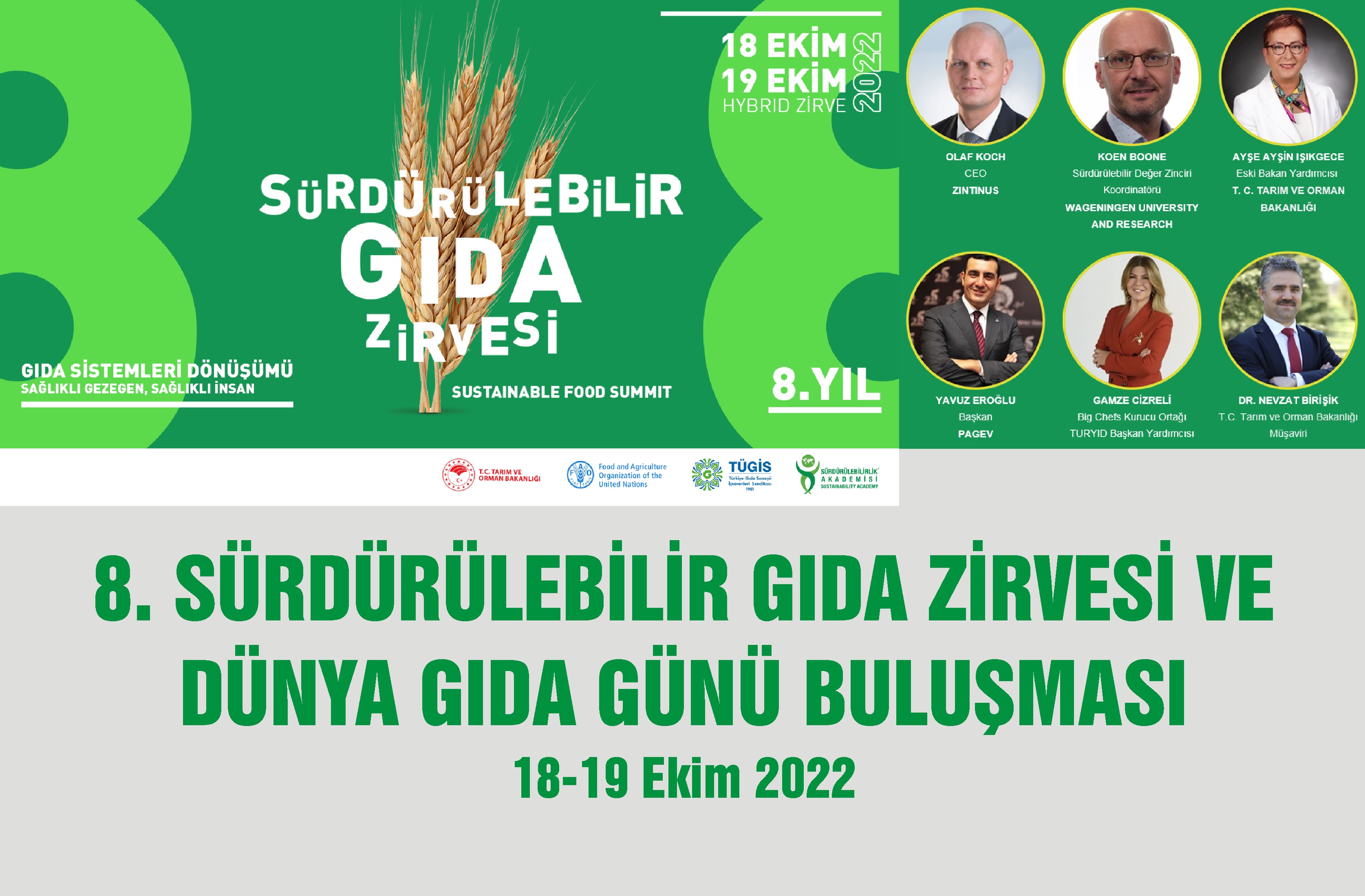 8. SÜRDÜRÜLEBİLİR GIDA ZİRVESİ 18-19 Ekim 2022