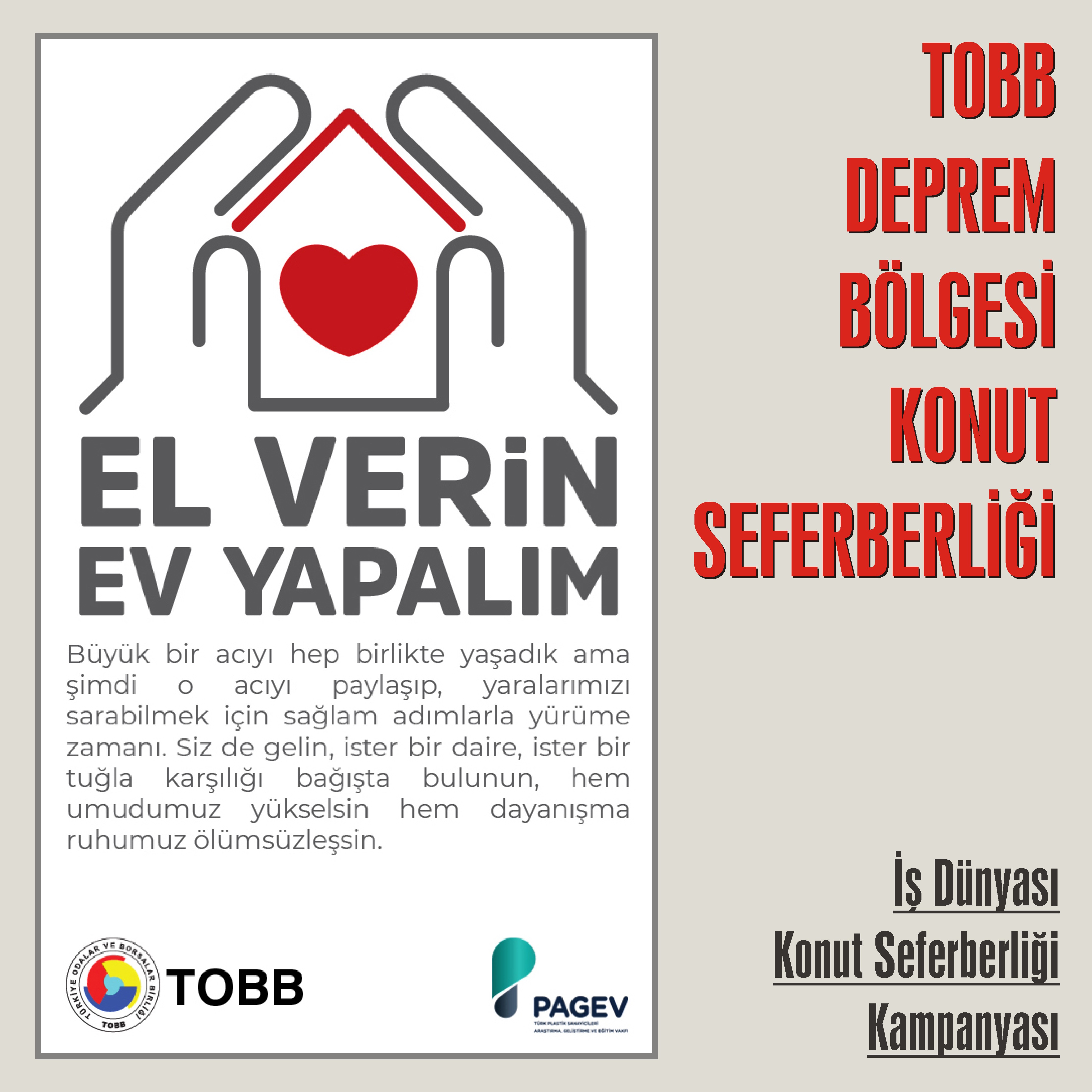 TOBB DEPREM BÖLGESİ KONUT SEFERBERLİĞİ