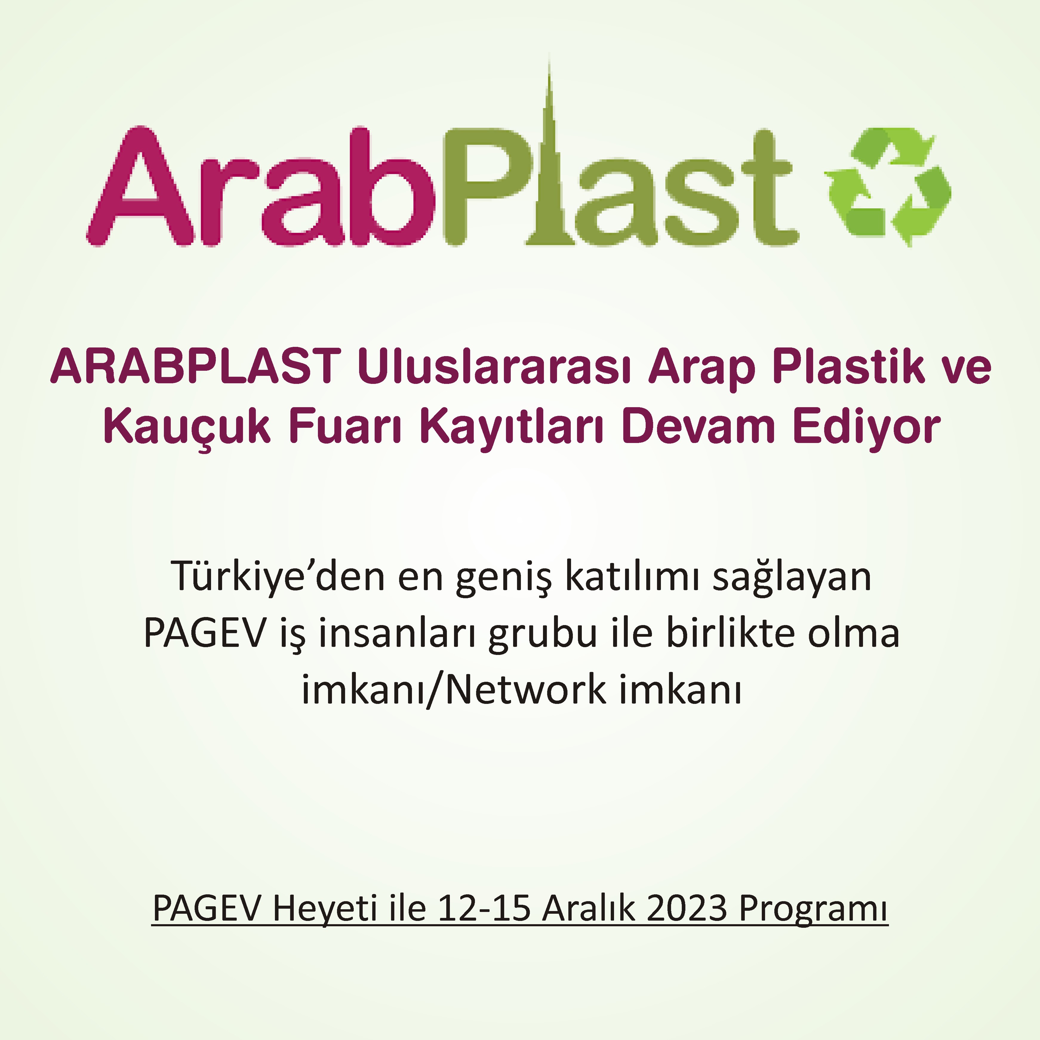 PAGEV İLE ARABPLAST 2023 FUAR SEYAHATİ