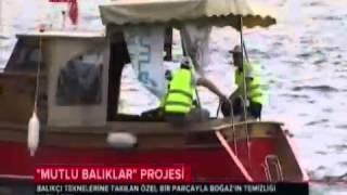 İBB ve Beşiktaş Belediyesi' nin desteklediği Mutlu Balıklar projesi ile denizin yüzeyi temizlendi
