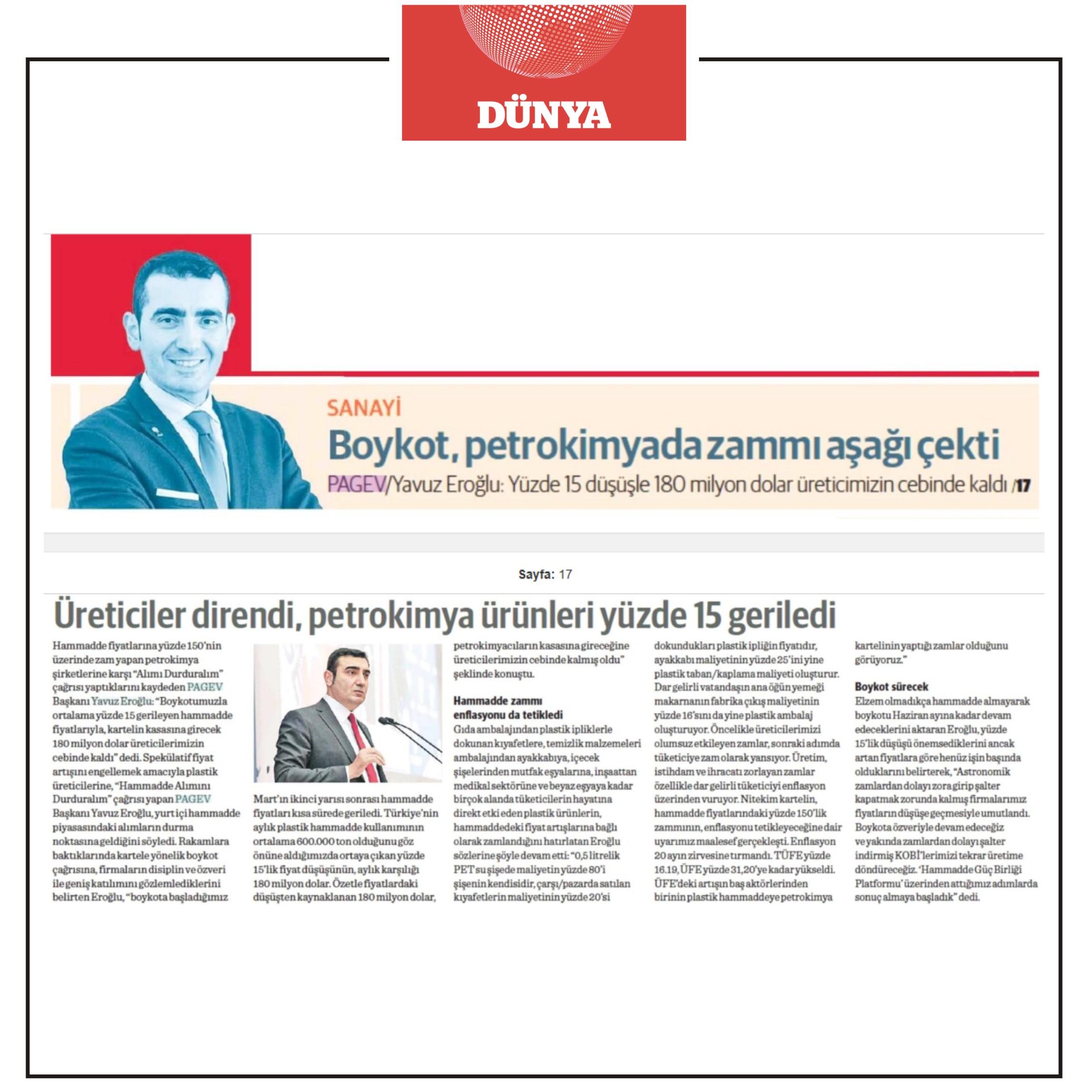 Plastik hammadde için boykot kararı sonuç getirdi