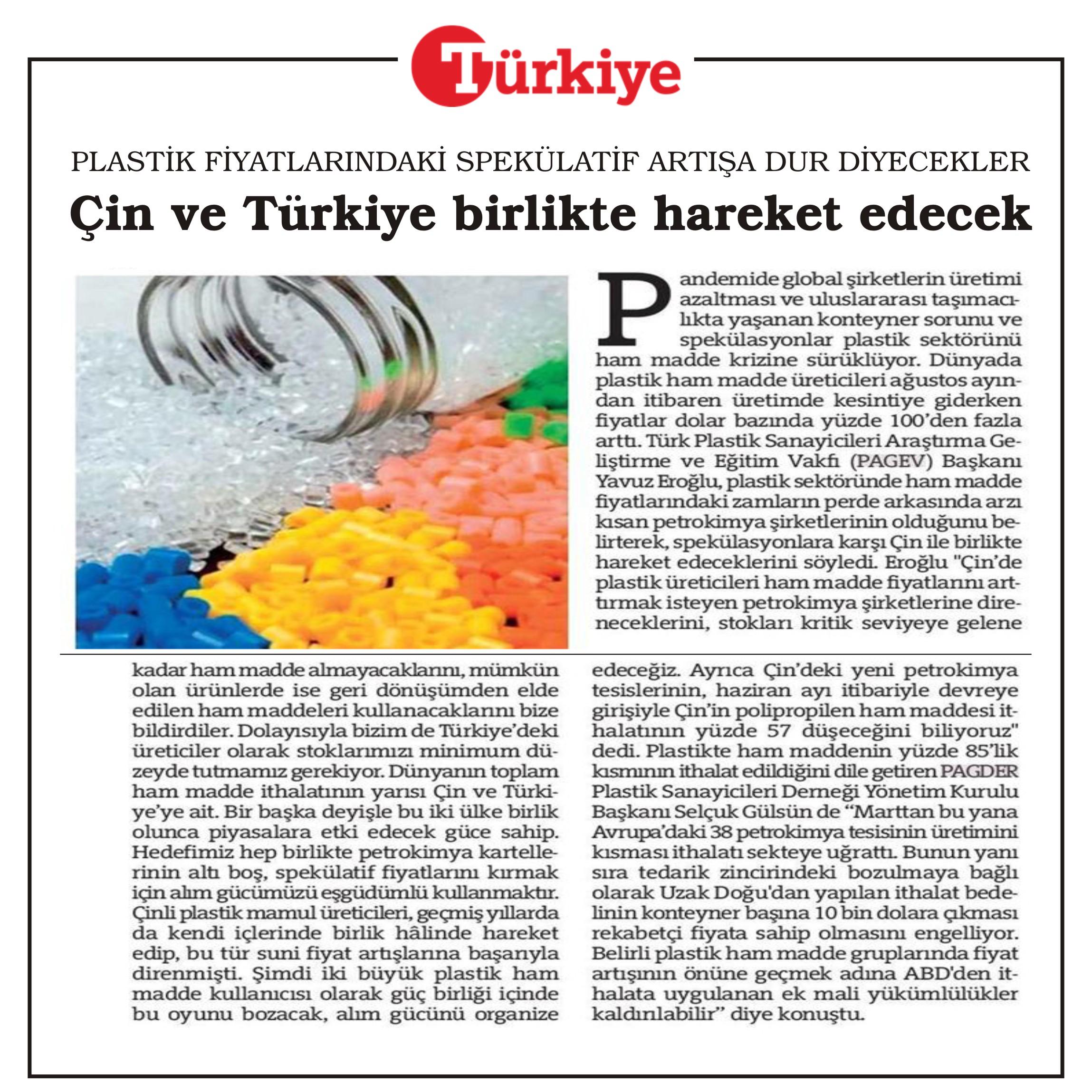Çin ve Türkiye birlikte hareket edecek